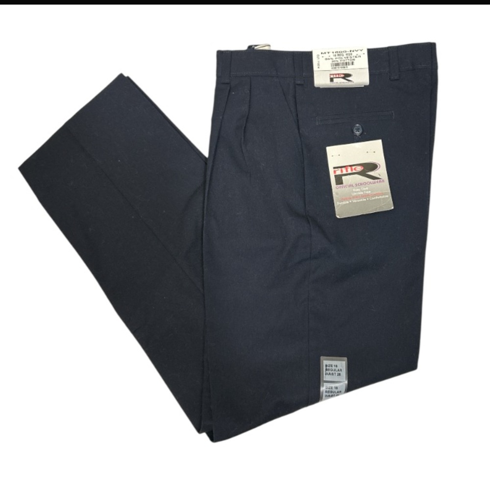 Rifle Uniform Pants Pleated Navy Blue Wrinkle free Double Knee size16